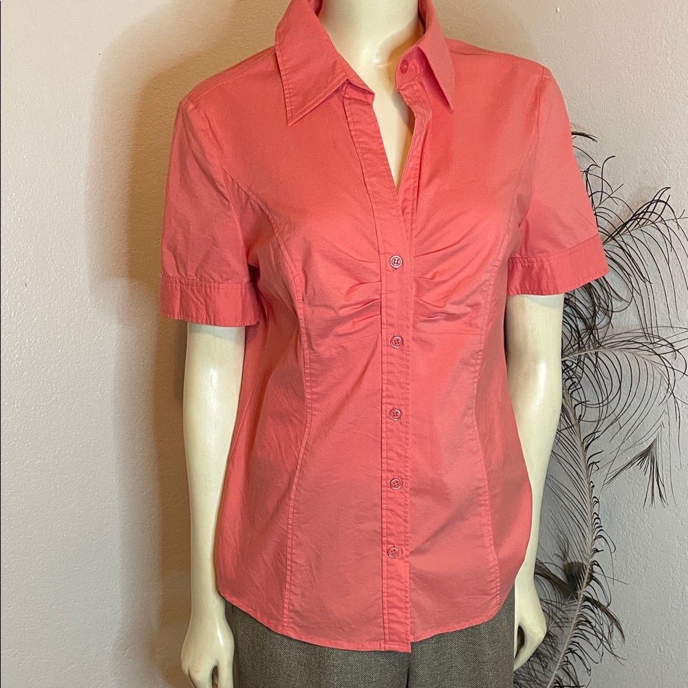 New York & Company Coral Button-Down Shirt